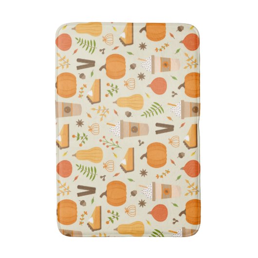 Fun Orange Fall Pattern Badematte (Vorderseite Vertikal)