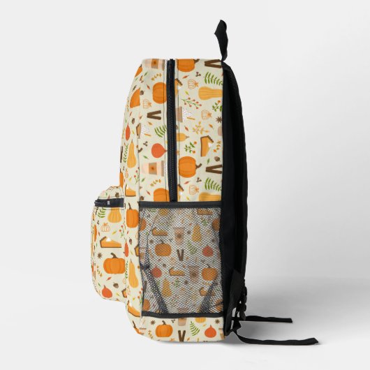 Fun Orange Fall Pattern Bedruckter Rucksack (Rechts)
