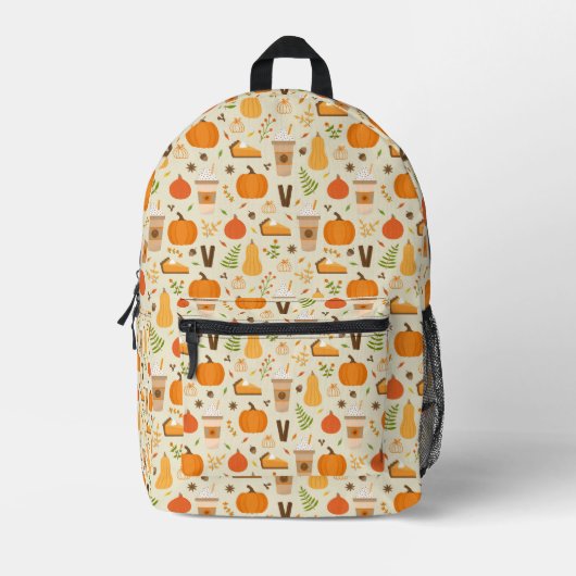 Fun Orange Fall Pattern Bedruckter Rucksack (Vorderseite)