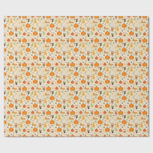 Fun Orange Fall Pattern Geschenkpapier (Flach)