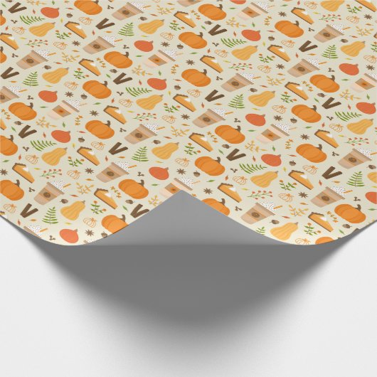 Fun Orange Fall Pattern Geschenkpapier (Ecke)
