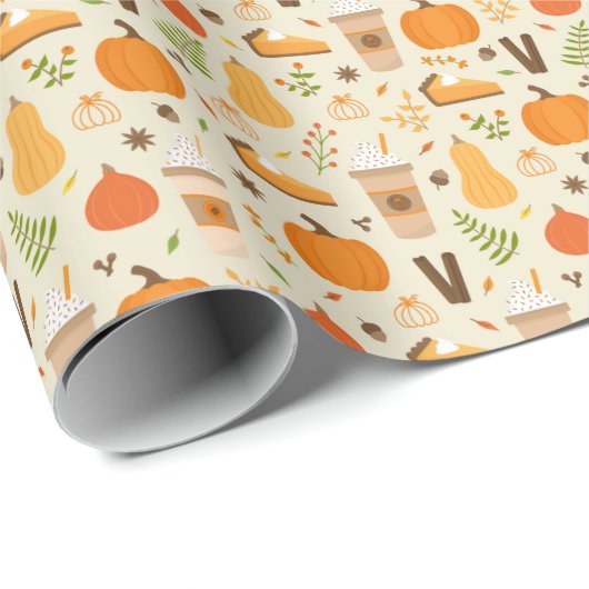 Fun Orange Fall Pattern Geschenkpapier (Rolleneckpunkt)