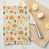 Fun Orange Fall Pattern Geschirrtuch (Viertel Falte)