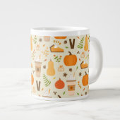 Fun Orange Fall Pattern Jumbo-Tasse (Vorderseite Rechts)