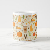Fun Orange Fall Pattern Jumbo-Tasse (Vorderseite)