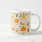 Fun Orange Fall Pattern Jumbo-Tasse (Rechts)