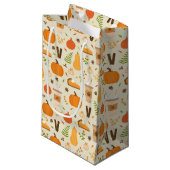 Fun Orange Fall Pattern Kleine Geschenktüte (Vorderseite Schrägansicht)