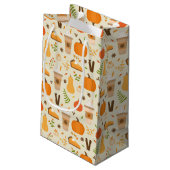 Fun Orange Fall Pattern Kleine Geschenktüte (Rückseite Schrägansicht)