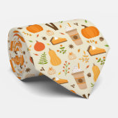 Fun Orange Fall Pattern Krawatte (Gerollt)
