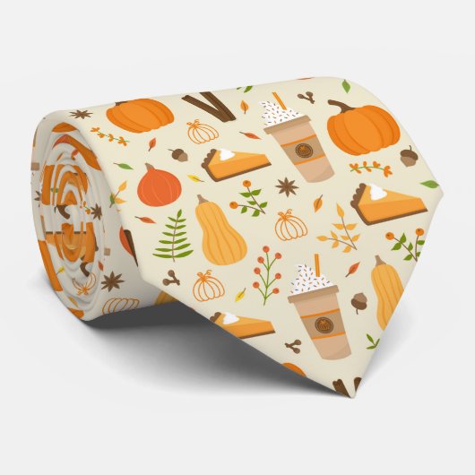 Fun Orange Fall Pattern Krawatte (Gerollt)
