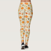 Fun Orange Fall Pattern Leggings (Rückseite)