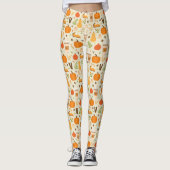 Fun Orange Fall Pattern Leggings (Vorderseite)