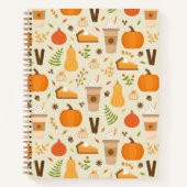 Fun Orange Fall Pattern Notizblock (Vorderseite)