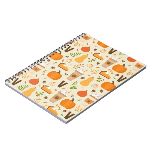 Fun Orange Fall Pattern Notizblock (Linke Seite)