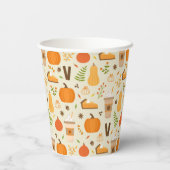 Fun Orange Fall Pattern Pappbecher (Rückseite)