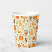 Fun Orange Fall Pattern Pappbecher (Links)