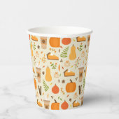 Fun Orange Fall Pattern Pappbecher (Rechts)