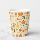 Fun Orange Fall Pattern Pappbecher (Vorderseite)