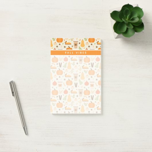 Fun Orange Fall Pattern Post-it Klebezettel (Büro)