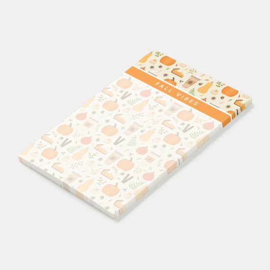 Fun Orange Fall Pattern Post-it Klebezettel (angewinkelt)