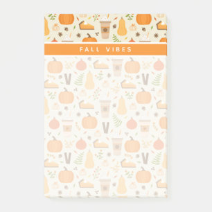 Fun Orange Fall Pattern Post-it Klebezettel