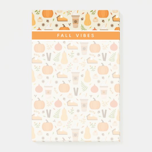 Fun Orange Fall Pattern Post-it Klebezettel (Vorderseite)