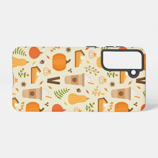 Fun Orange Fall Pattern Samsung Galaxy Hülle (Rückseite (Horizontal))