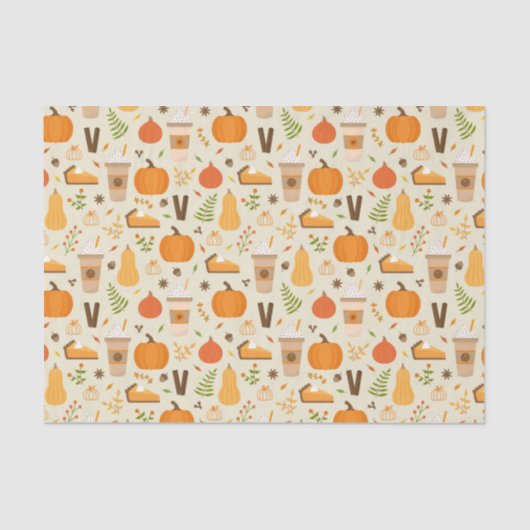 Fun Orange Fall Pattern Seidenpapier (Vorderseite)