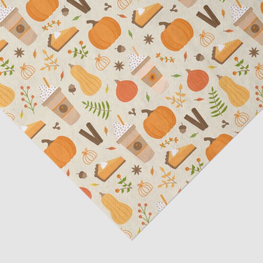 Fun Orange Fall Pattern Seidenpapier (Ausschnitt)
