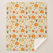 Fun Orange Fall Pattern Sherpadecke (Vorderseite)