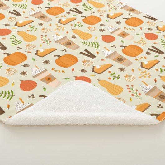 Fun Orange Fall Pattern Sherpadecke (3/4)