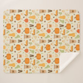 Fun Orange Fall Pattern Sherpadecke (Vorderseite (Horizontal))