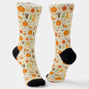 Fun Orange Fall Pattern Socken