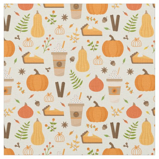 Fun Orange Fall Pattern Stoff (Nahaufnahme)