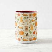 Fun Orange Fall Pattern Tasse (Zentrum)