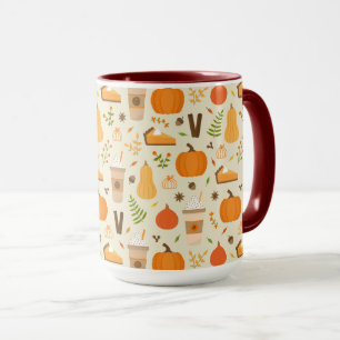Fun Orange Fall Pattern Tasse