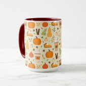 Fun Orange Fall Pattern Tasse (Vorderseite Links)