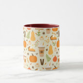 Fun Orange Fall Pattern Tasse (Zentrum)