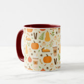 Fun Orange Fall Pattern Tasse (Vorderseite Links)
