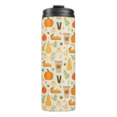 Fun Orange Fall Pattern Thermosbecher (Vorderseite)