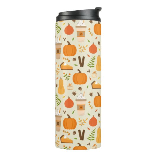 Fun Orange Fall Pattern Thermosbecher (Nach links gedreht)