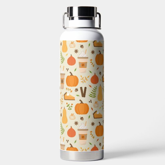 Fun Orange Fall Pattern Trinkflasche (Rückseite)