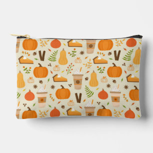 Fun Orange Fall Pattern Zubehörtasche