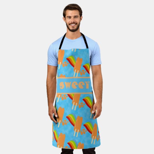 Fun Orange Frozen Pops Fun Joy Pattern Schürze (Getragen)