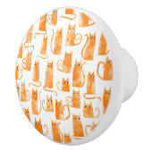 Fun Orange Ginger Cat Keramikknauf (Rechts)