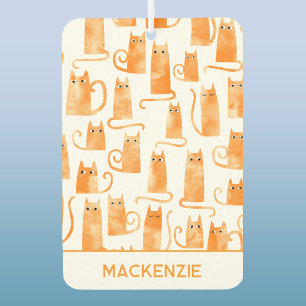 Fun Orange Ginger Cat Pattern Personalisiert Autolufterfrischer