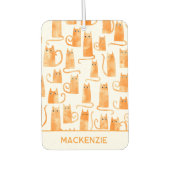 Fun Orange Ginger Cat Pattern Personalisiert Autolufterfrischer (Vorderseite)