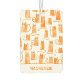 Fun Orange Ginger Cat Pattern Personalisiert Autolufterfrischer (Rückseite)