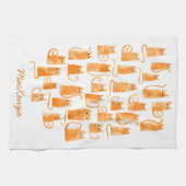 Fun Orange Ginger Cat Personalisiert Geschirrtuch (Horizontal)