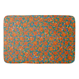 Fun Orange Goldfish Ocean Blau und grüne Hintergru Badematte